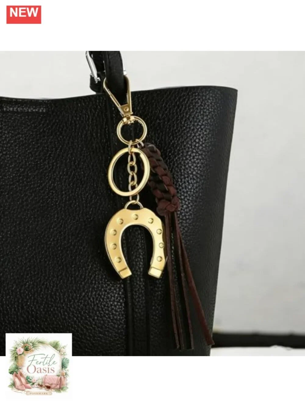 Western Horseshoe Keychain Cowboy Hat Cow Charm Boho Purse Key Ring Gift for
